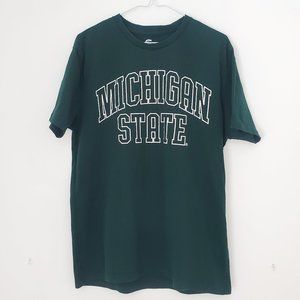 MICHIGAN STATE Graphic T Shirt Forest Green Colour White Print Size Medium